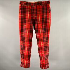 COMME des GARCONS HOMME PLUS Size M Red Black Yellow Tartan Pants